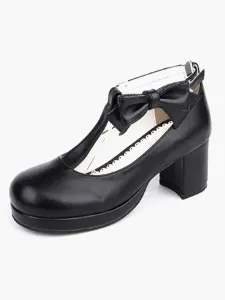 T-Strap Lolita scarpe con fiocco Decor #337379