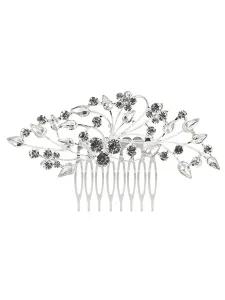 Accessori per capelli da sposa in argento con strass per capelli