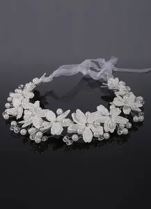 Bianco da sposa accessori per capelli fiori perle strass perline pizzo fascia nuziale
