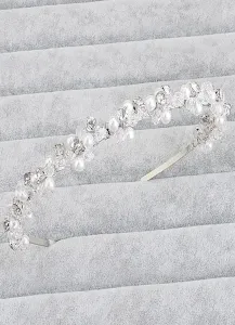 Fascia di nozze spiaggia trasparente perle strass matrimonio copricapo