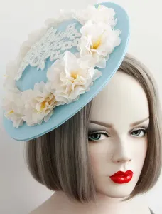 Sera blu cappelli fiore Wedding cappello di pizzo