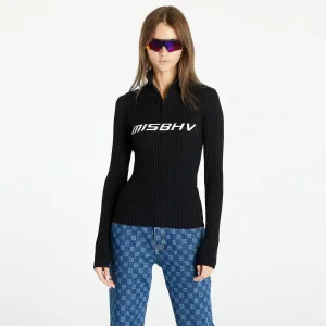 MISBHV Knitted Quarter-Zip Long Sleeve Sweater Black #2390264