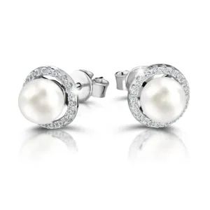 Modesi Eleganti orecchini in argento con perle sintetiche M23072