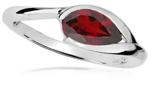 MOISS Elegante anello in argento con granato rosso RG000 52 mm