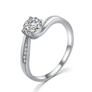 MOISS Elegante anello in argento con zirconi trasparenti R00005 62 mm