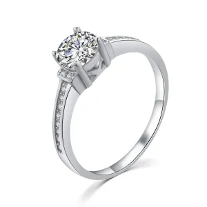 MOISS Elegante anello in argento con zirconi trasparenti R00006 49 mm