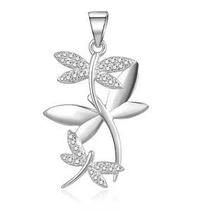 MOISS Elegante pendente in argento Libellula con zirconi P0001123