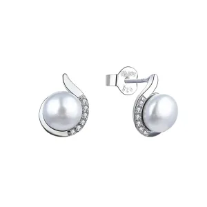 MOISS Eleganti orecchini in argento con perle e zirconi E0001852