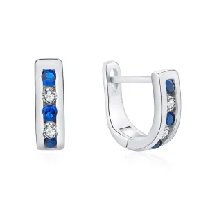 MOISS Elegantiorecchini in argento con zirconi chiari e blu E0000207