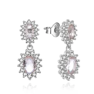 MOISS Incantevoli orecchini in argento con zirconi cubici rosa E0003114
