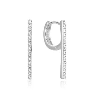 MOISS Orecchini minimalista in argento con zirconi cubici E0002530