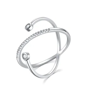MOISS Originale anello in argento con zirconi R00020 63 mm