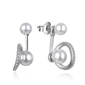 MOISS Originali orecchini in argento con perla 2v1 E0003088