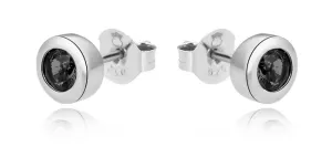 MOISS Piccoli orecchini in argento con zirconi neri E0001168