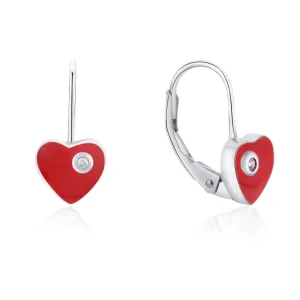 MOISS Romantici orecchini a cuore in argento con zirconi E0000557