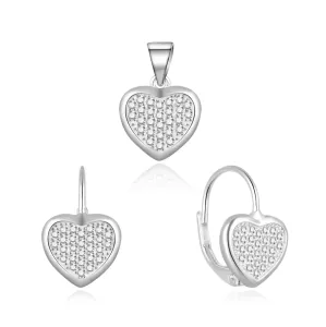 MOISS Romantico set di gioielli in argento con cuori S0000258 (pendente, orecchini)