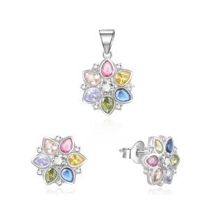 MOISS Set di gioielli in argento multicolore con strass S0000260 (pendente, orecchini)