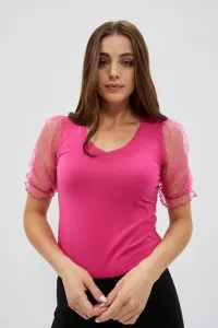 Blouse with decorative sleeves Moodo - pink