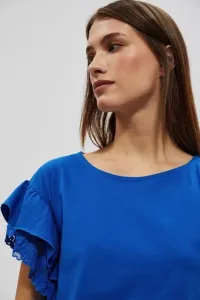 Blouse with frill on shoulders Moodo - blue #1765672