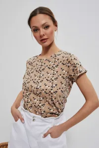 Blouse with small floral print Moodo - beige