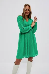 Dress with puffed sleeves - green