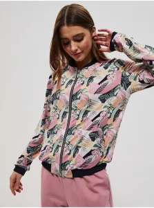 Bomber jacket with floral print - pink