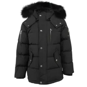 Moose Knuckles Kids Unisex 3q Fur Jacket Black - L