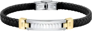 Morellato Elegante braccialetto in pelle con decorazione in acciaio SQH32