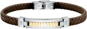 Morellato Elegante braccialetto in pelle con decorazione in acciaio SQH34