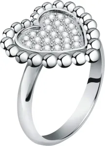Morellato Romantico anello in acciaio con cristalli trasparenti Dolcevita SAUA14 52 mm