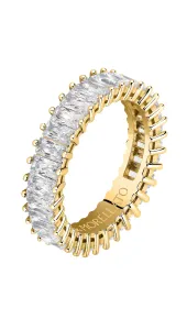Morellato Scintillante anello placcato oro con zirconi trasparenti Baguette SAVP090 52 mm
