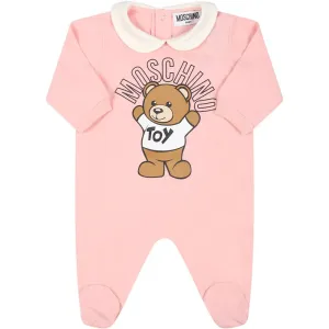 Moschino Baby Girls Teddy Bear Babygrow Pink - 6M PINK