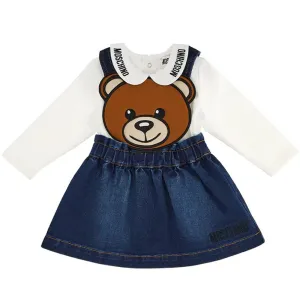 Moschino Baby Girls Teddy Bear Dress Blue - 3Y BLUE