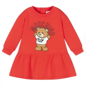 Moschino Baby Girls Teddy Bear Dress Red - 2Y RED