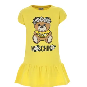 Moschino Girls Bear Print Dress Yellow - 12Y YELLOW