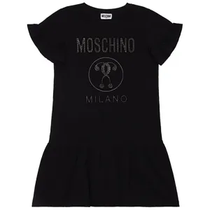 Moschino Girls Embroidered Dress Black - 14Y BLACK