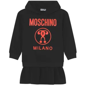 Moschino Girls Milano Hooded Black Dress Black - 12Y Black