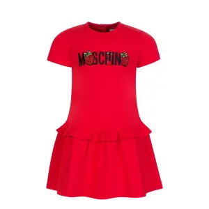 Moschino Girls Strawberry Logo Dress Red - 12Y RED