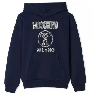 Moschino Boys Milano Logo Hoodie Navy - NAVY 10 YEARS