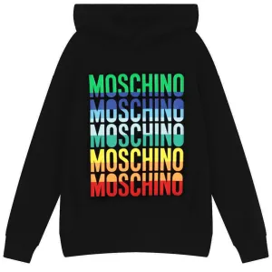 Moschino Boys Multi Logo Hoodie Black - 10Y Black