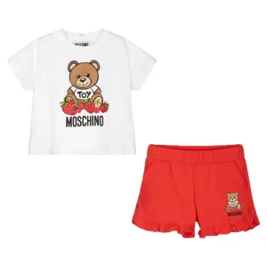 Moschino Baby Girls Bear Strawberry T-Shirt & Shorts Set White - 12/18M WHITE