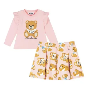 Moschino Baby Girls Teddy Bear And T-shirt Set Pink - 12M PINK