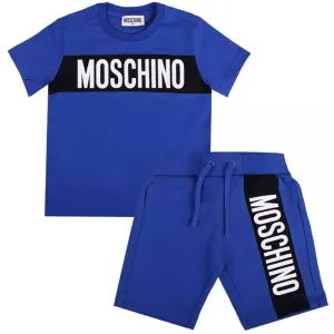 Moschino Boys T-shirt And Shorts Set Blue - 10Y BLUE