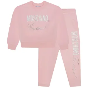Moschino Unisex Kids Logo Cotton Tracksuit Pink - 10Y PINK