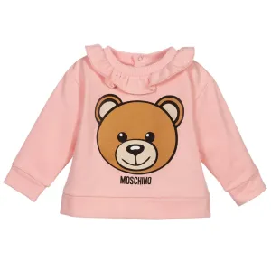 Moschino Baby Girl's Bear Sweatshirt Pink - 6M Pink