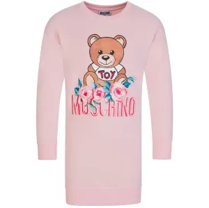 Moschino Girl's Bear & Flower Sweater Dress Pink - 4Y Pink