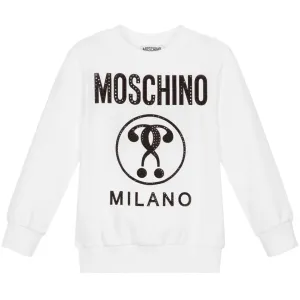 Moschino Girls Embroidered Sweatshirt White - 12Y WHITE