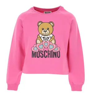 Moschino Girls Teddy Hearts Sweater Pink - 12Y PINK