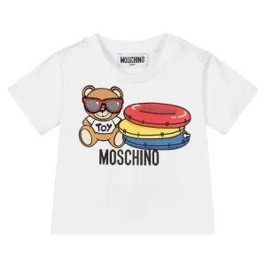 Moschino Baby Boys Beach Bear Logo T-Shirt White - 6/9M WHITE