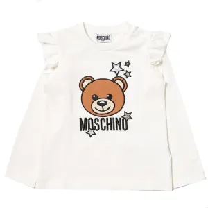 Moschino Baby Girls Bear Print T-shirt White - 3Y WHITE